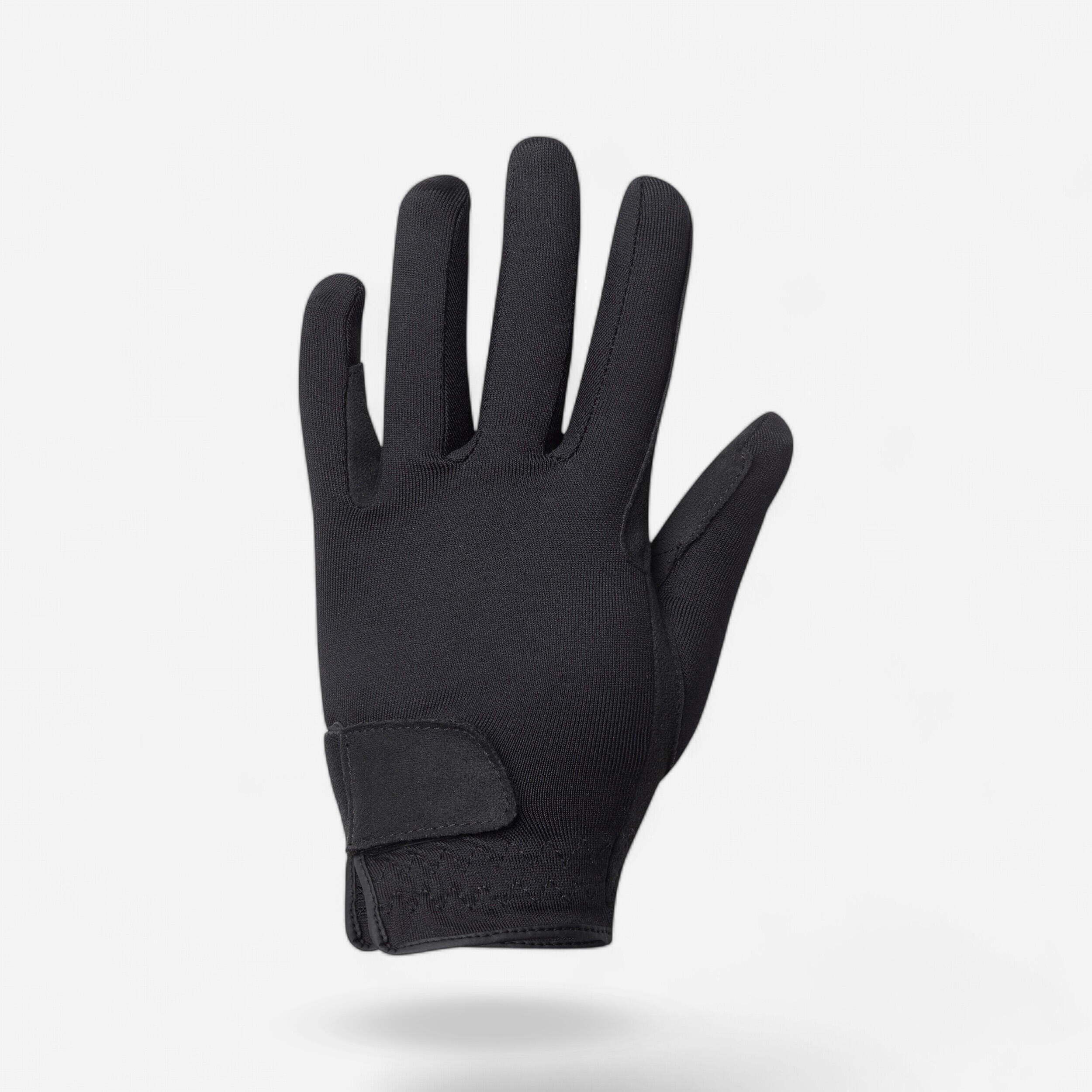 دستکش سوارکاری کودک FOUGANZA Basic - مشکی — 11