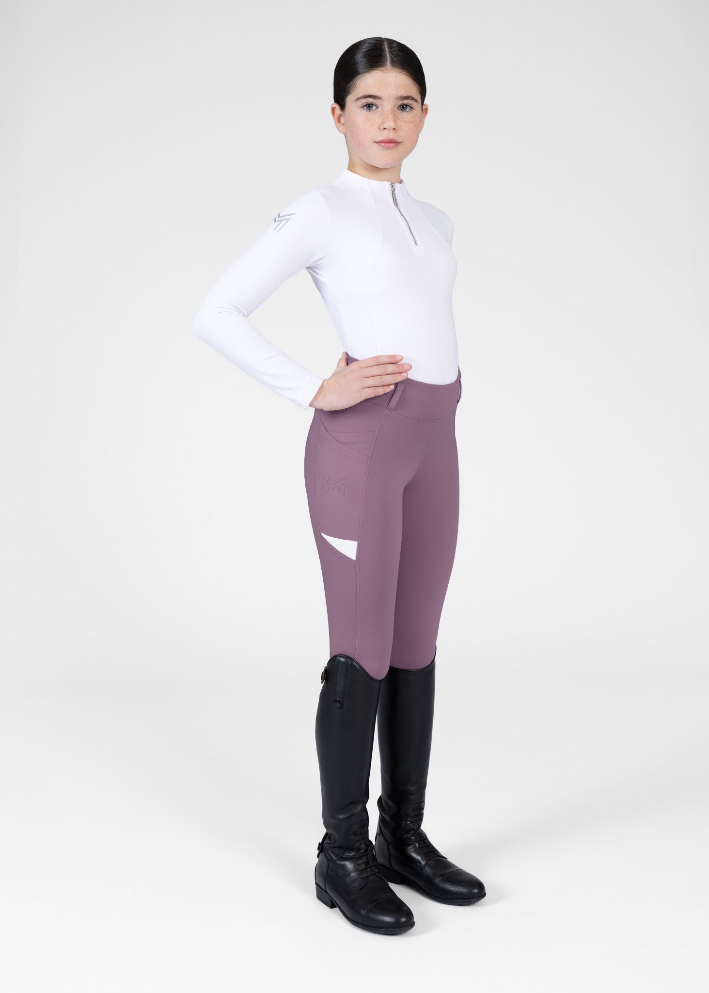 لگ سوارکاری نوجوانان Maximilian Equestrian مدل YR Tech - Plum