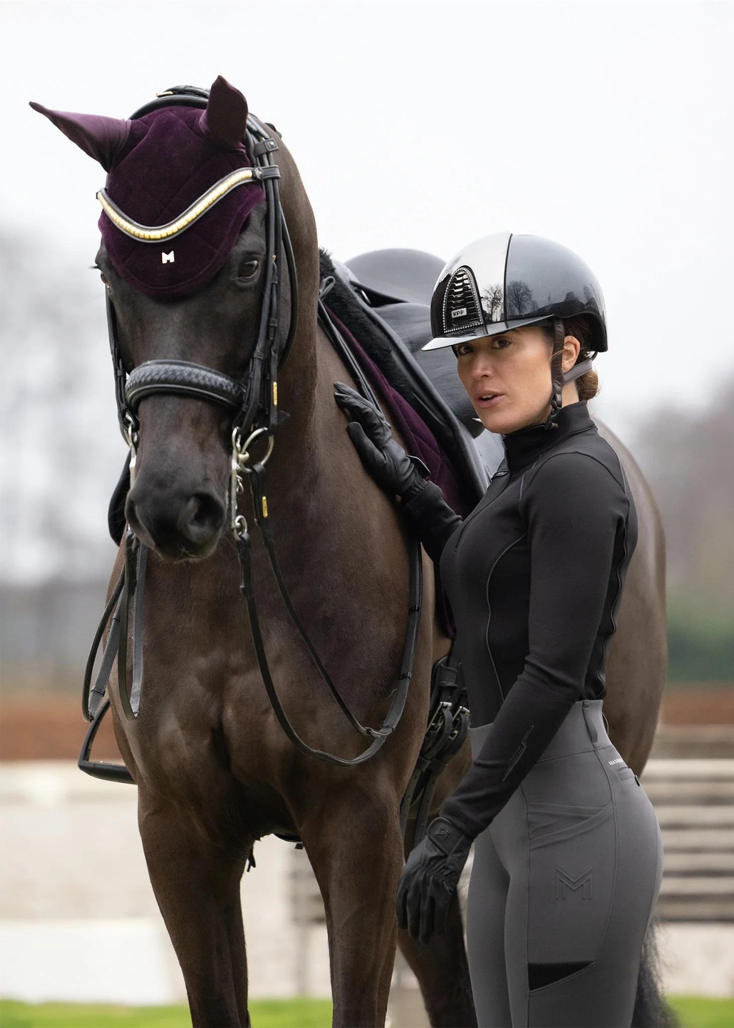 گوش گیر اسب Maximilian Equestrian مدل مخمل - آمتیست — 4