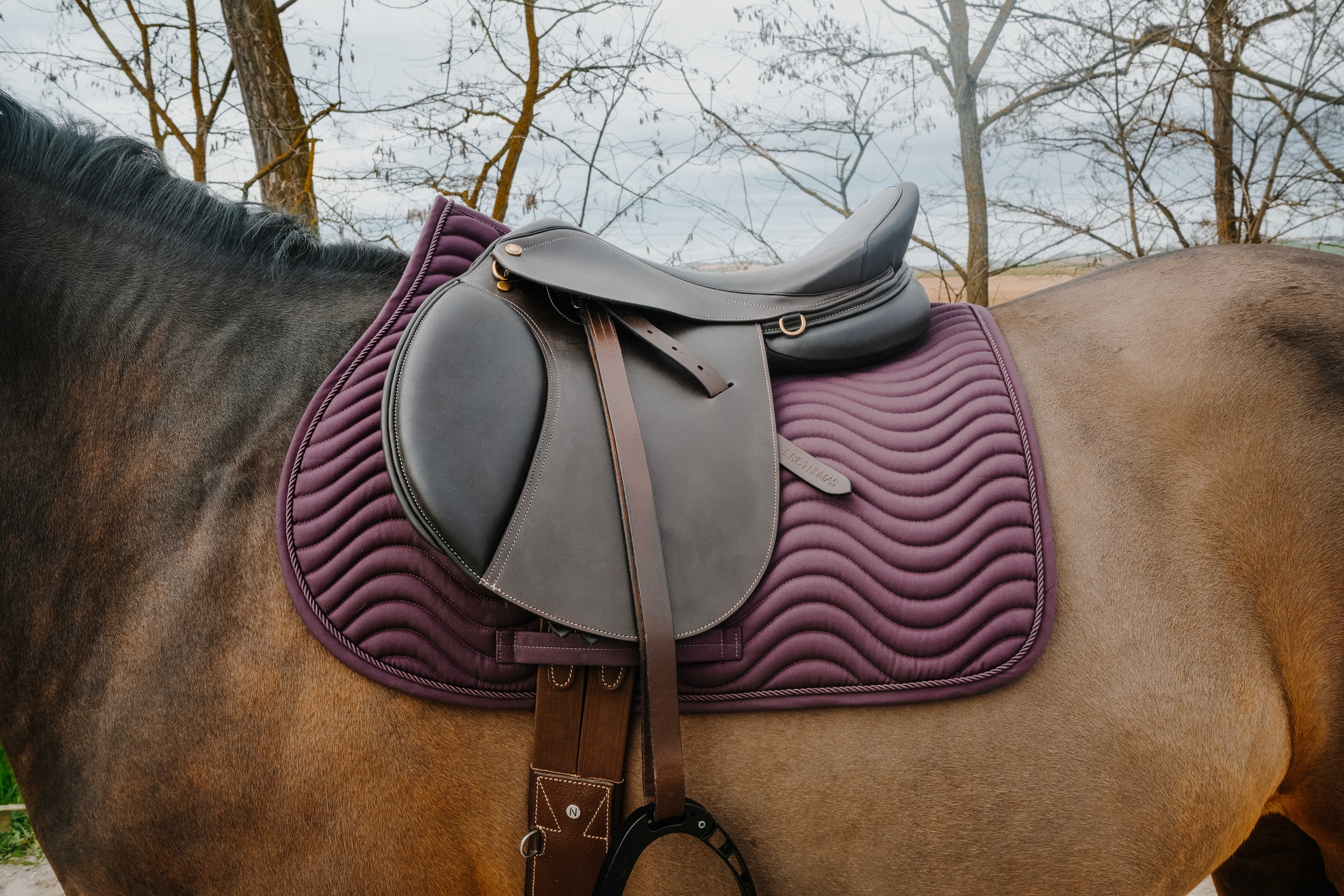 زیرزین اسب Riding World مدل Wave؛ زرشکی، سایز Full — 1