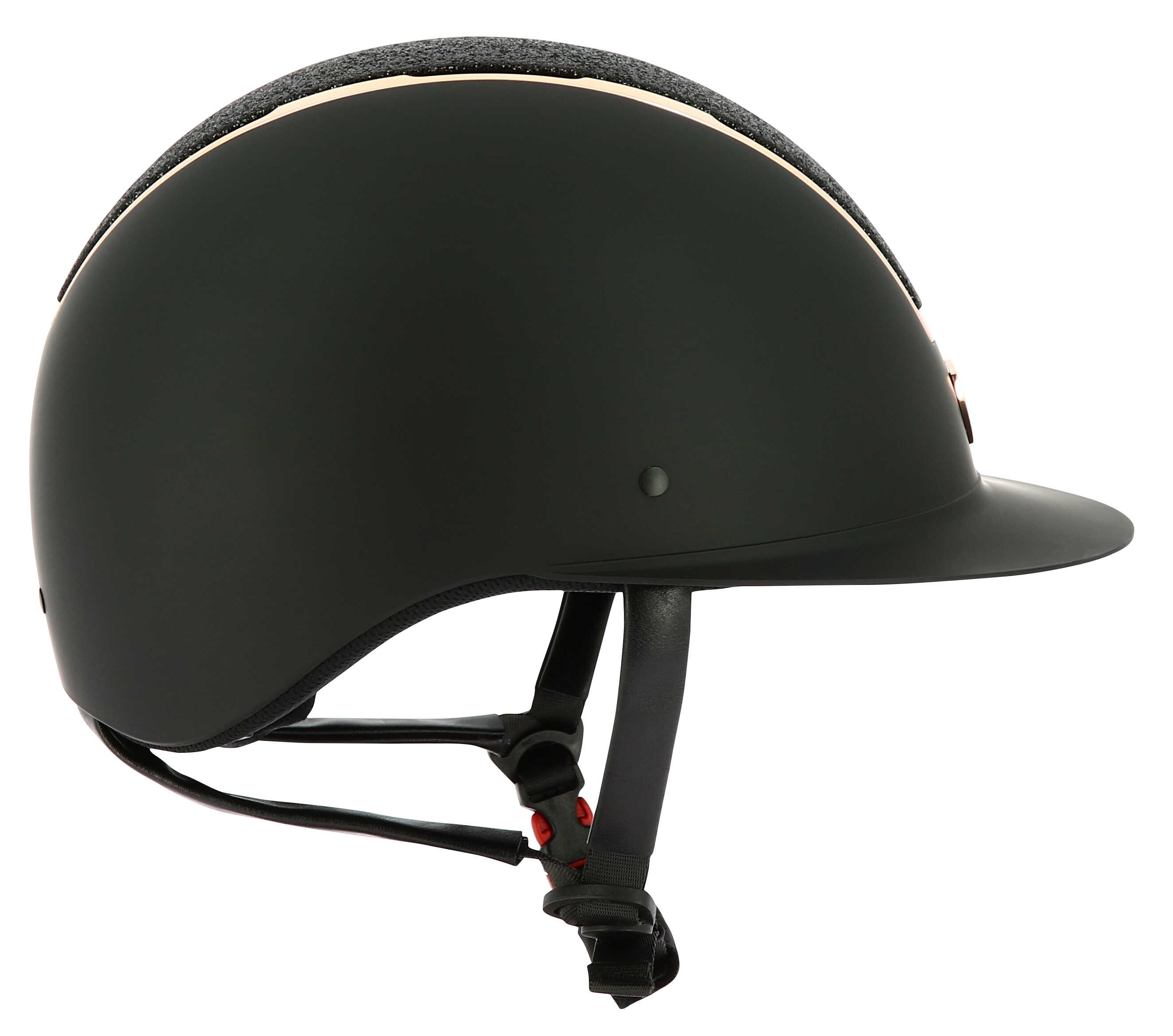 کلاه ایمنی سوارکاری Equitheme مدل Glint Matte مشکی و رزگلد — 3
