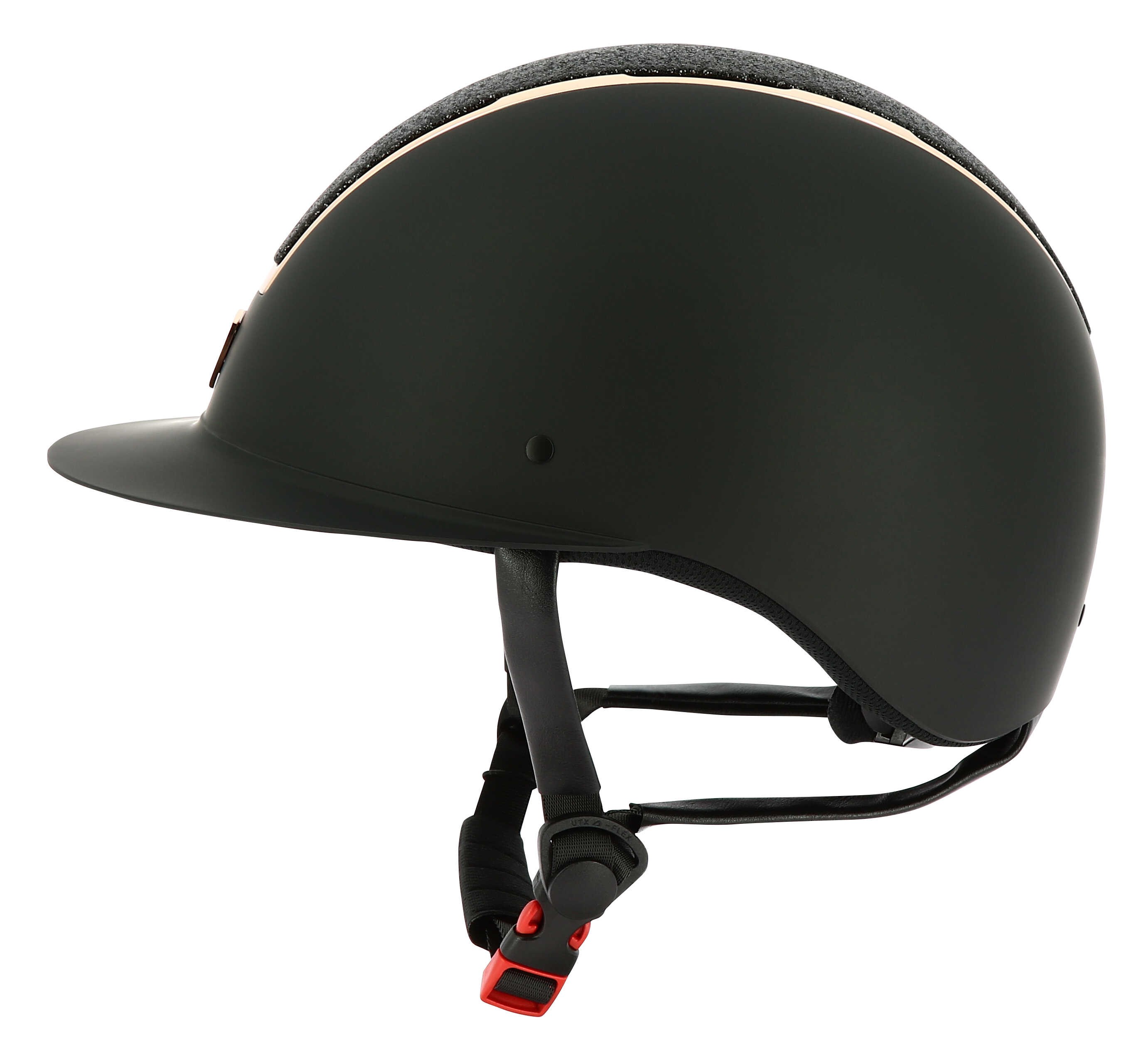 کلاه ایمنی سوارکاری Equitheme مدل Glint Matte مشکی و رزگلد — 4