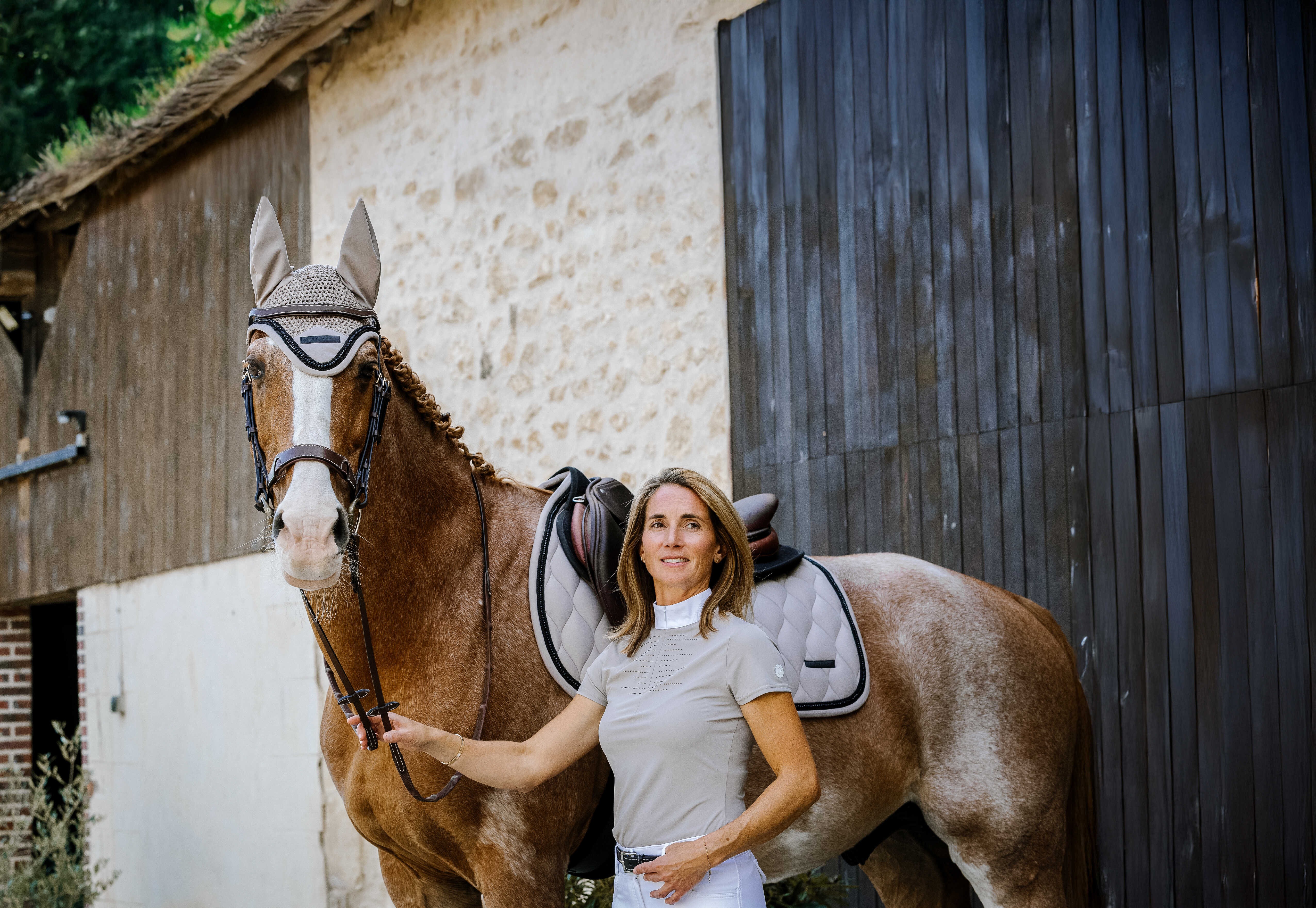 پیراهن پولو مسابقه سوارکاری زنانه Equitheme مدل Suzanne - Taupe — 4