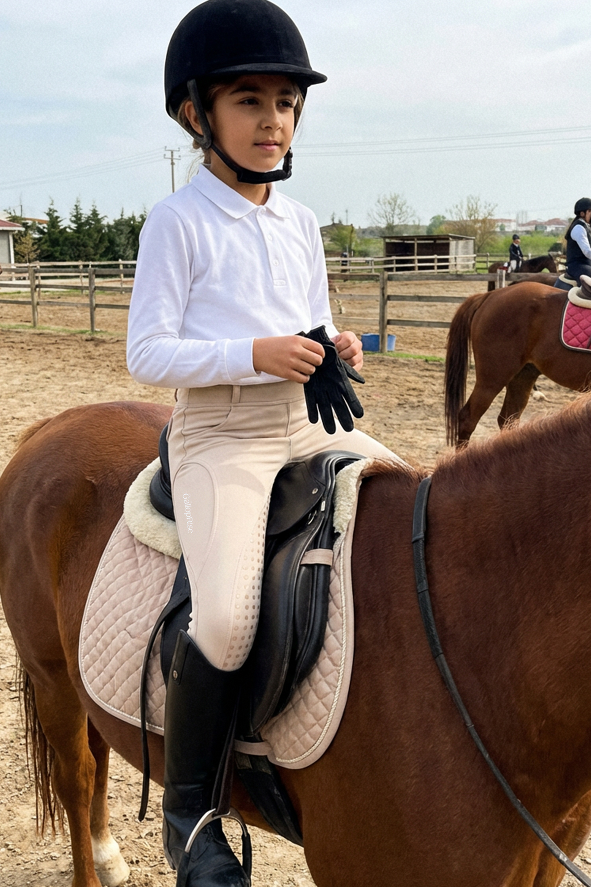 شلوار سوارکاری کودک GALLOPRISE رنگ بژ سایز ۸ سال