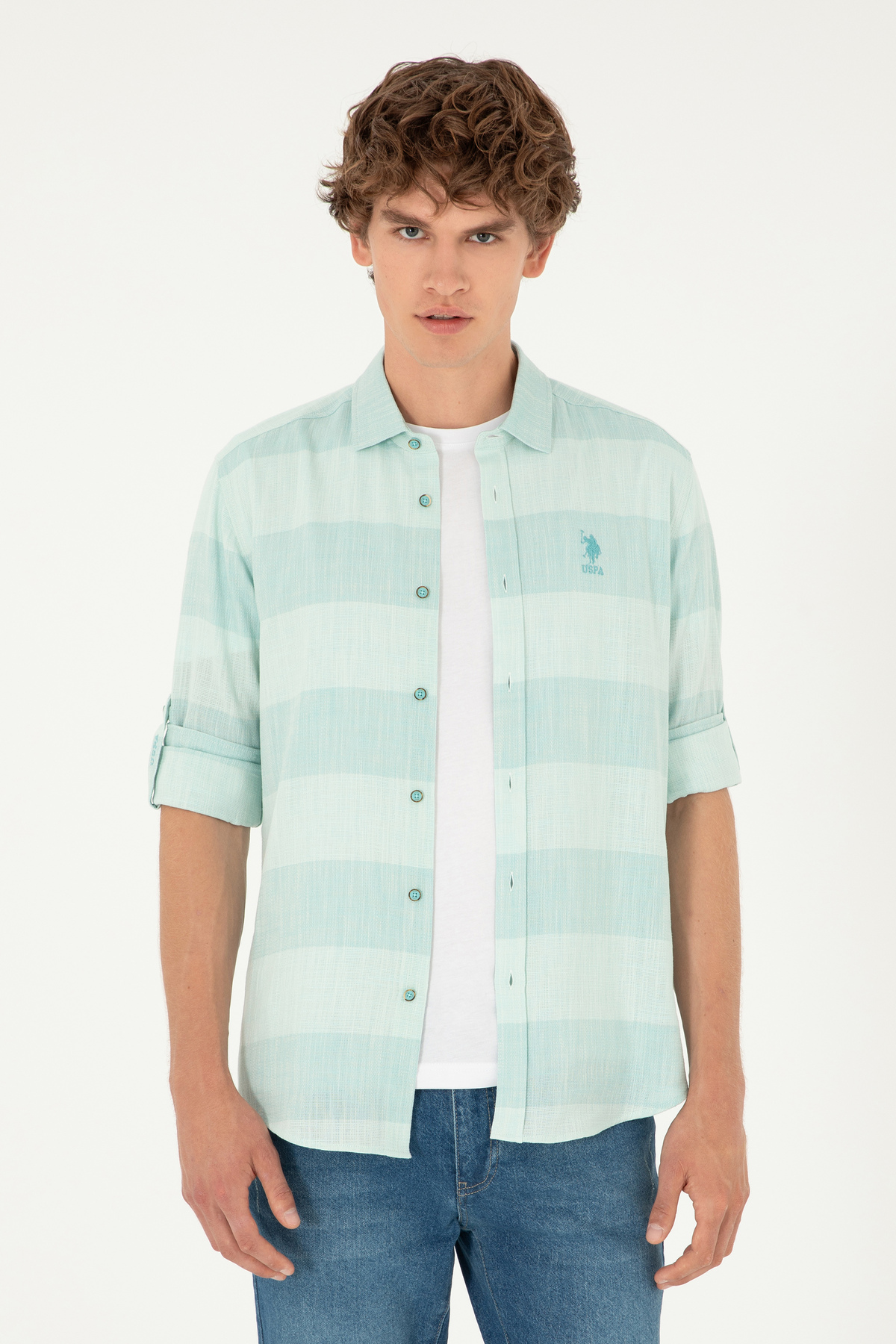 پیراهن مردانه آستین بلند U.S. Polo Assn. مدل 50283818-VR090 — 1