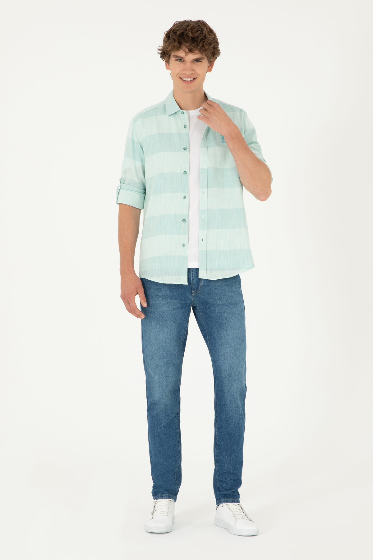 پیراهن مردانه آستین بلند U.S. Polo Assn. مدل 50283818-VR090 — 4
