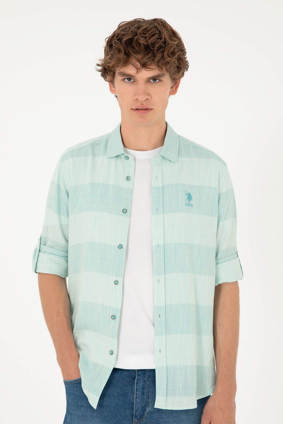 پیراهن مردانه آستین بلند U.S. Polo Assn. مدل 50283818-VR090 — 3