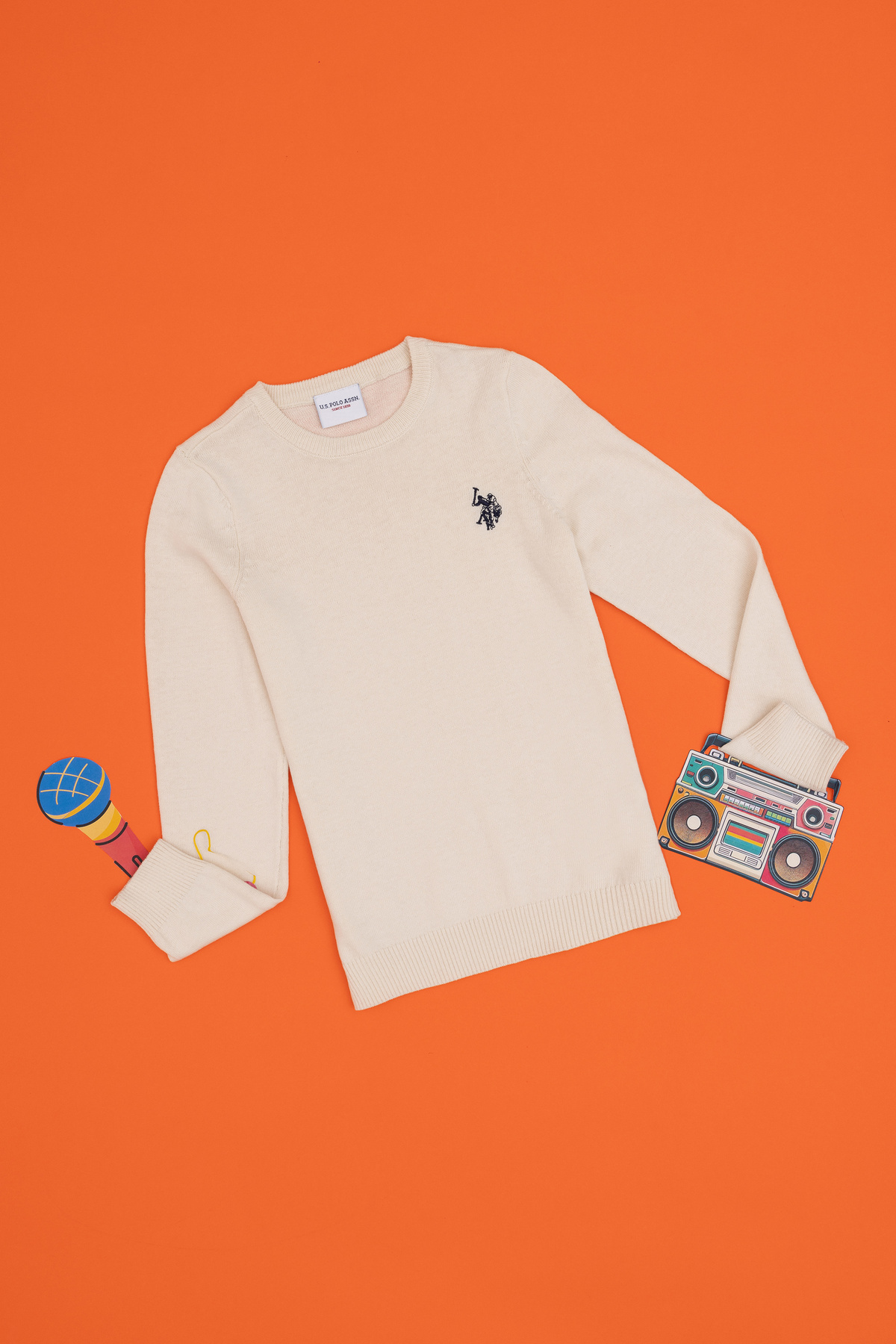 پلیور دخترانه یقه گرد U.S. Polo Assn. مدل 50293586-VR071 — 3