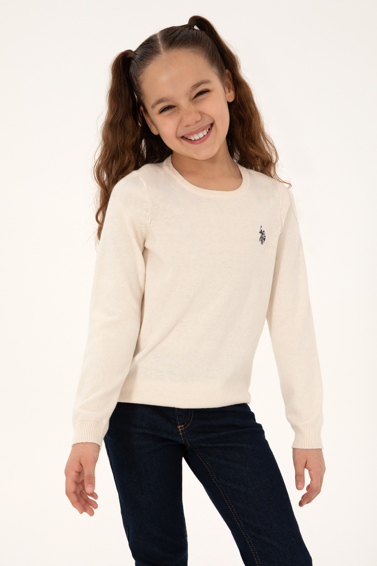 پلیور دخترانه یقه گرد U.S. Polo Assn. مدل 50293586-VR071 — 1