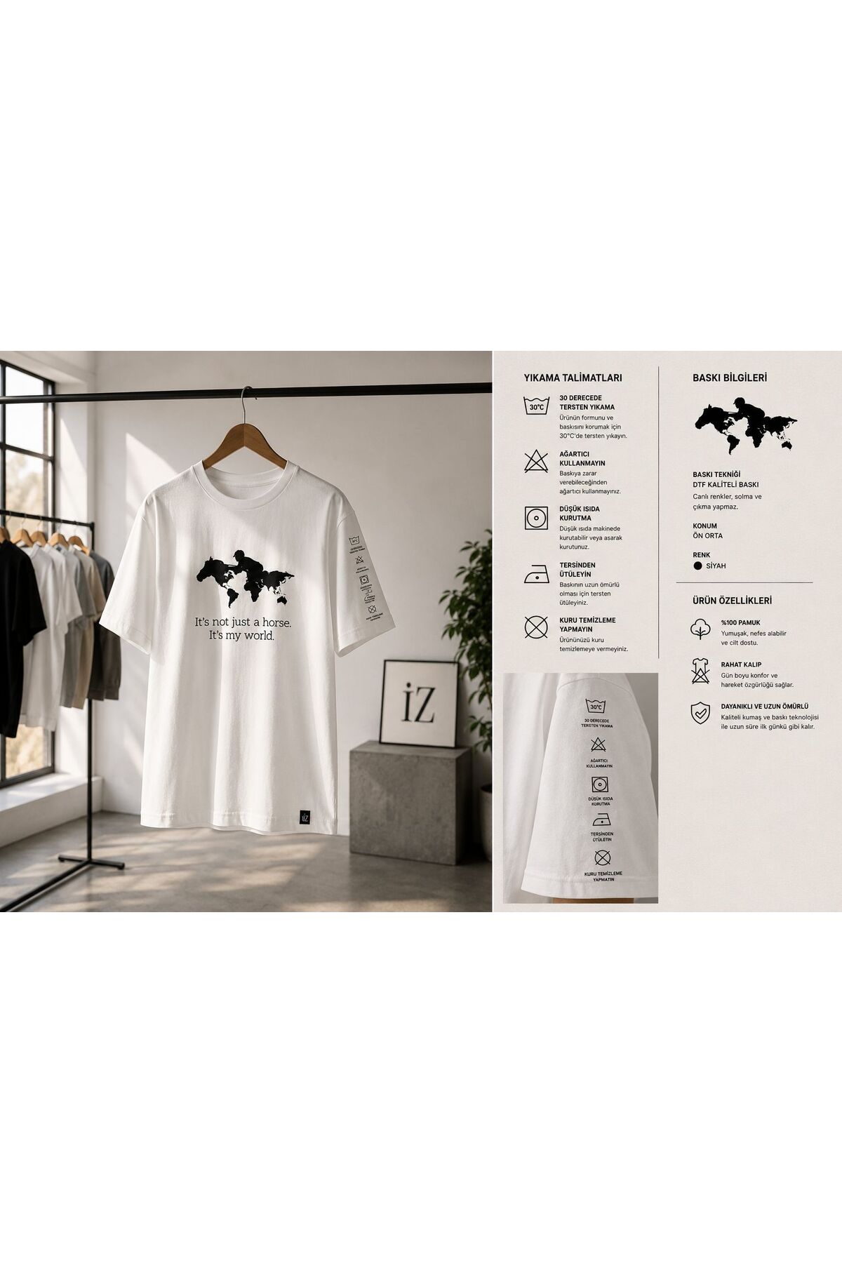 تیشرت اورسایز سوارکاری izmoda طرح اسب — 2