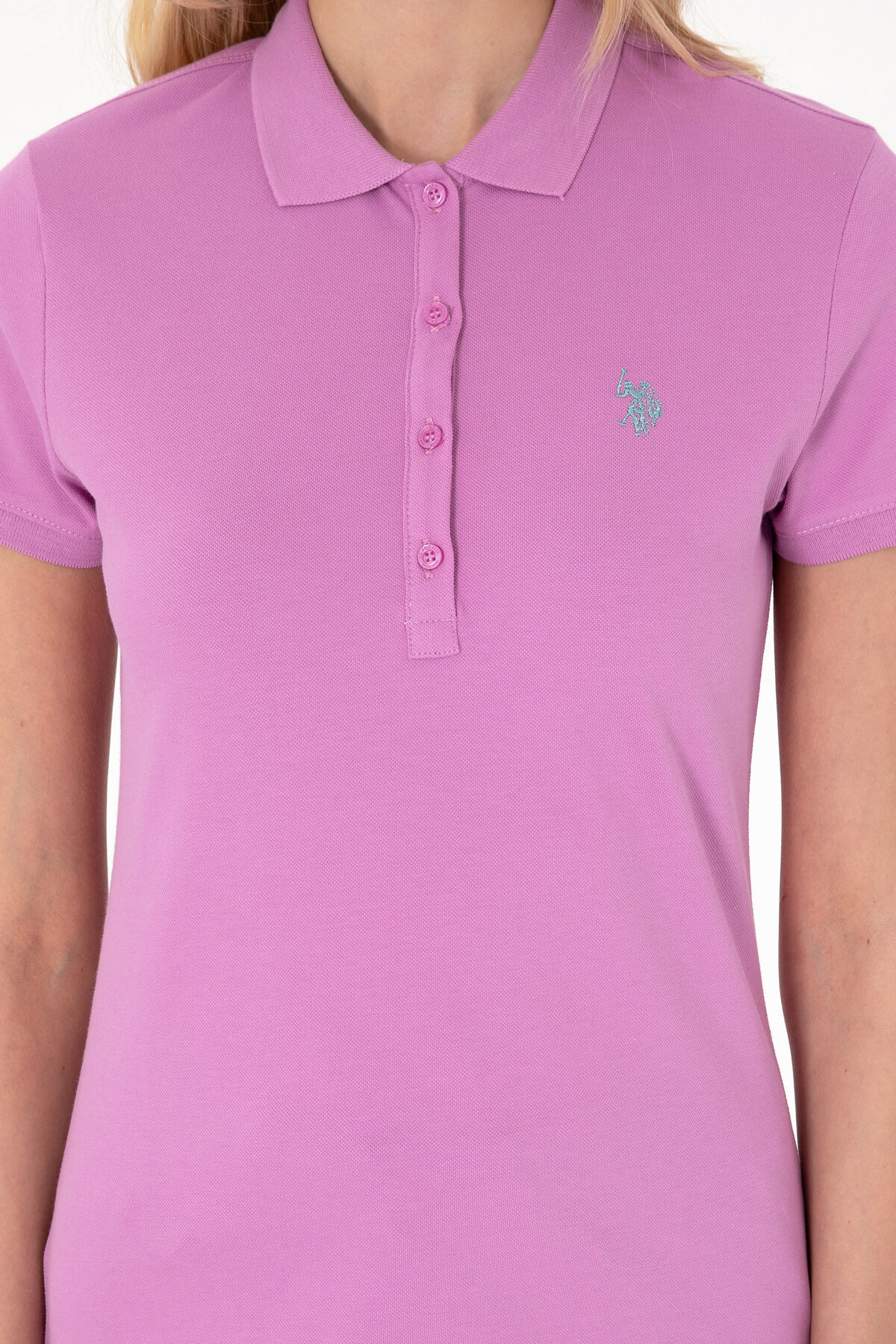 تی‌شرت پولو یقه‌دار زنانه فوشیا U.S. Polo Assn. مدل 50300830-VR023 — 6