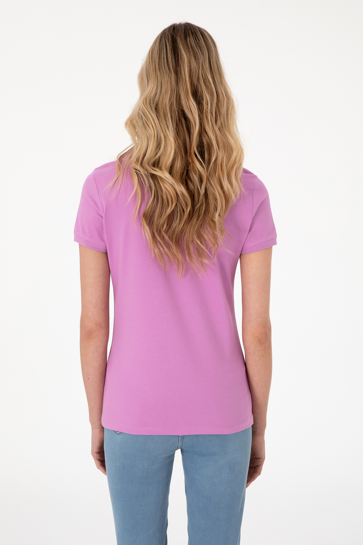 تی‌شرت پولو یقه‌دار زنانه فوشیا U.S. Polo Assn. مدل 50300830-VR023 — 5