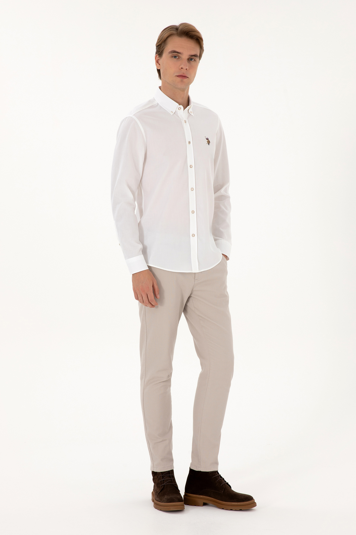 پیراهن پایه مردانه آستینبلند U.S. Polo Assn. مدل 50307677-VR013 — 4