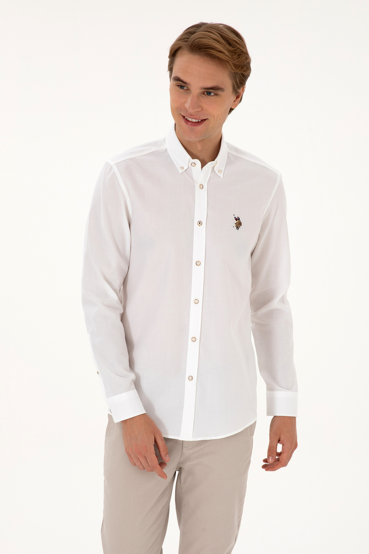 پیراهن پایه مردانه آستینبلند U.S. Polo Assn. مدل 50307677-VR013 — 3