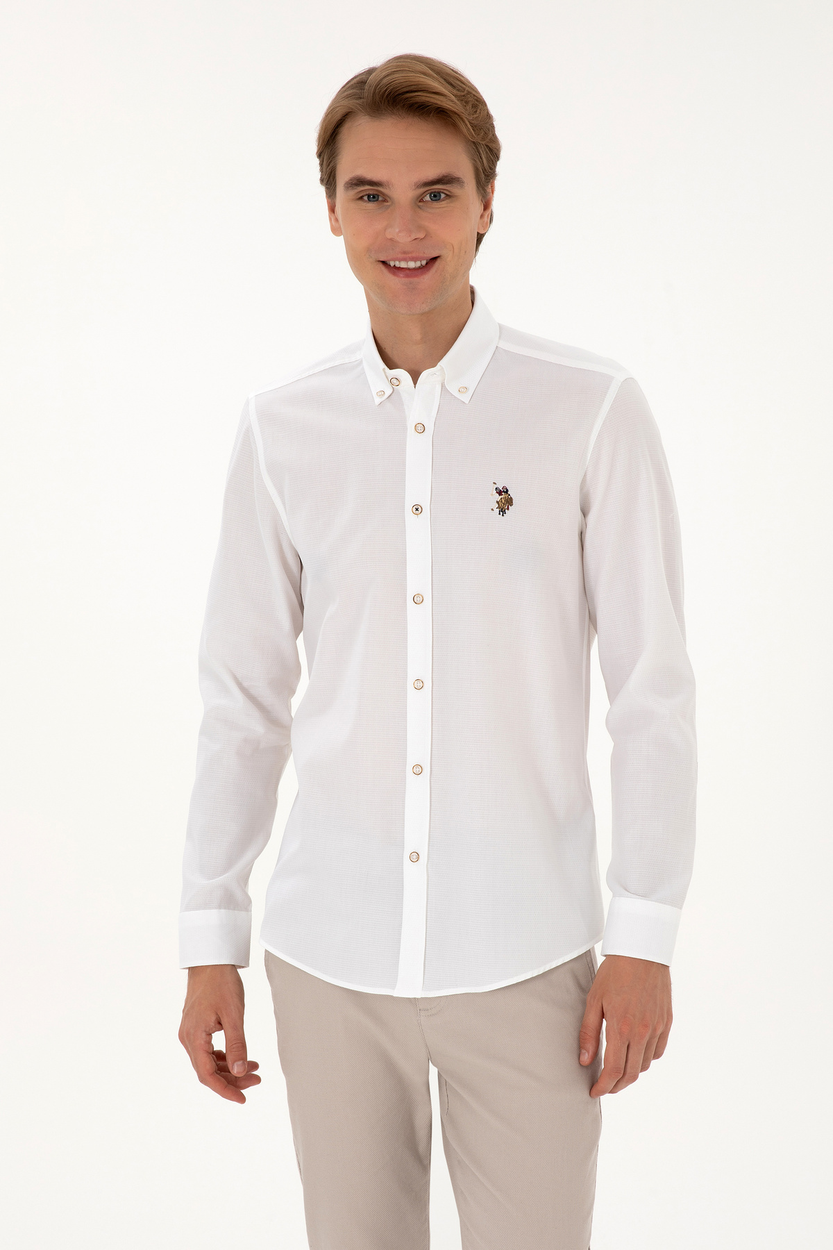 پیراهن پایه مردانه آستینبلند U.S. Polo Assn. مدل 50307677-VR013 — 1
