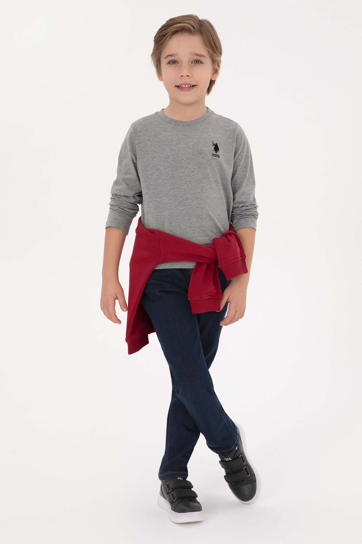 سویشرت پسرانه یقه گرد U.S. Polo Assn. مدل 50314002-VR086 — 2