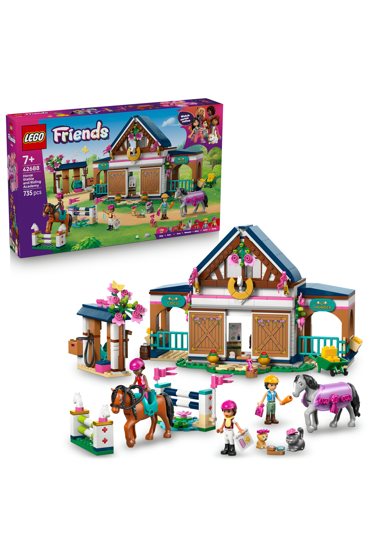 ست ساخت اسبداری و آکادمی سوارکاری LEGO Friends 42688 برای ۷ سال به بالا، ۷۳۵ قطعه