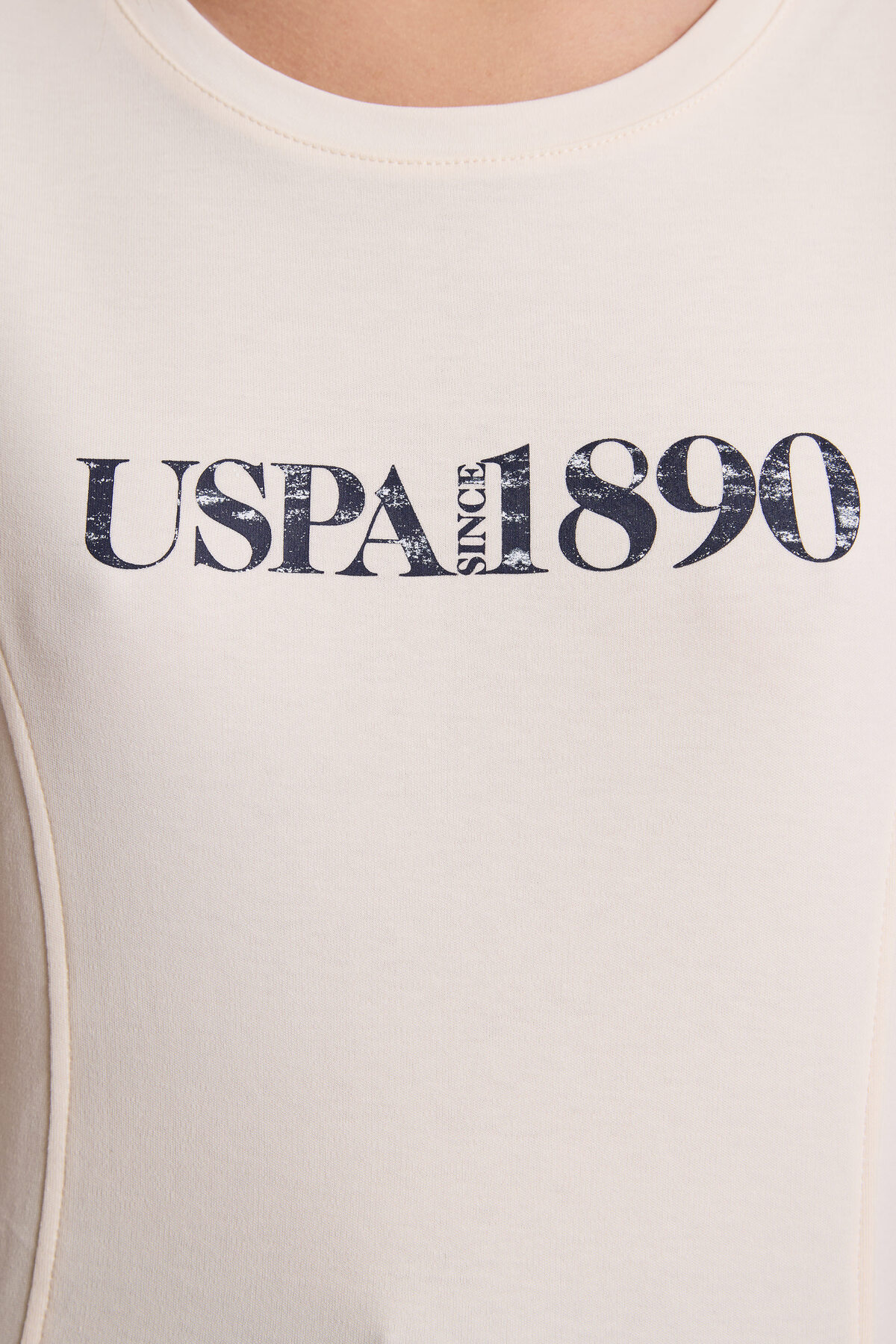 تی‌شرت زنانه U.S. Polo Assn. کرم مدل 50323462-VR071 — 6