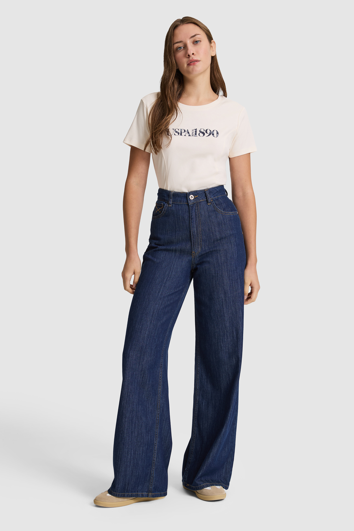 تی‌شرت زنانه U.S. Polo Assn. کرم مدل 50323462-VR071 — 4