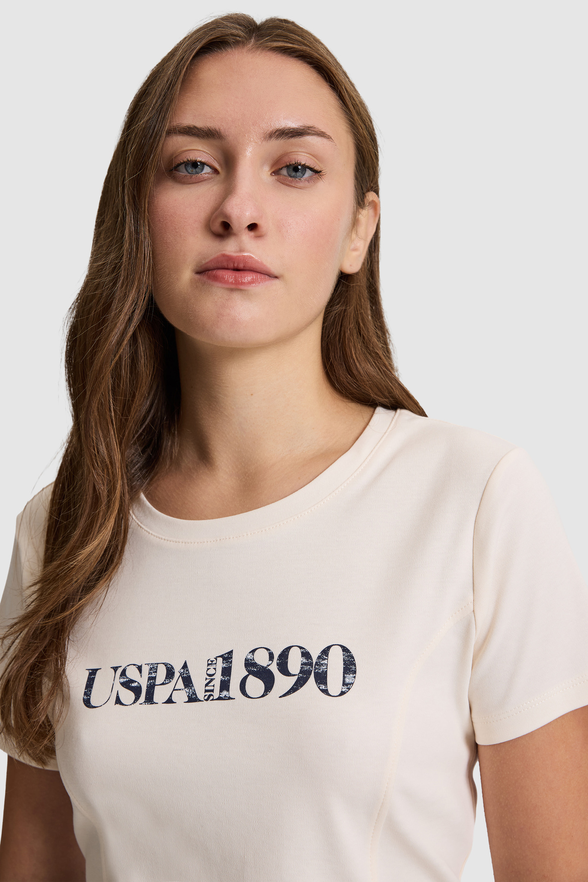 تی‌شرت زنانه U.S. Polo Assn. کرم مدل 50323462-VR071 — 2