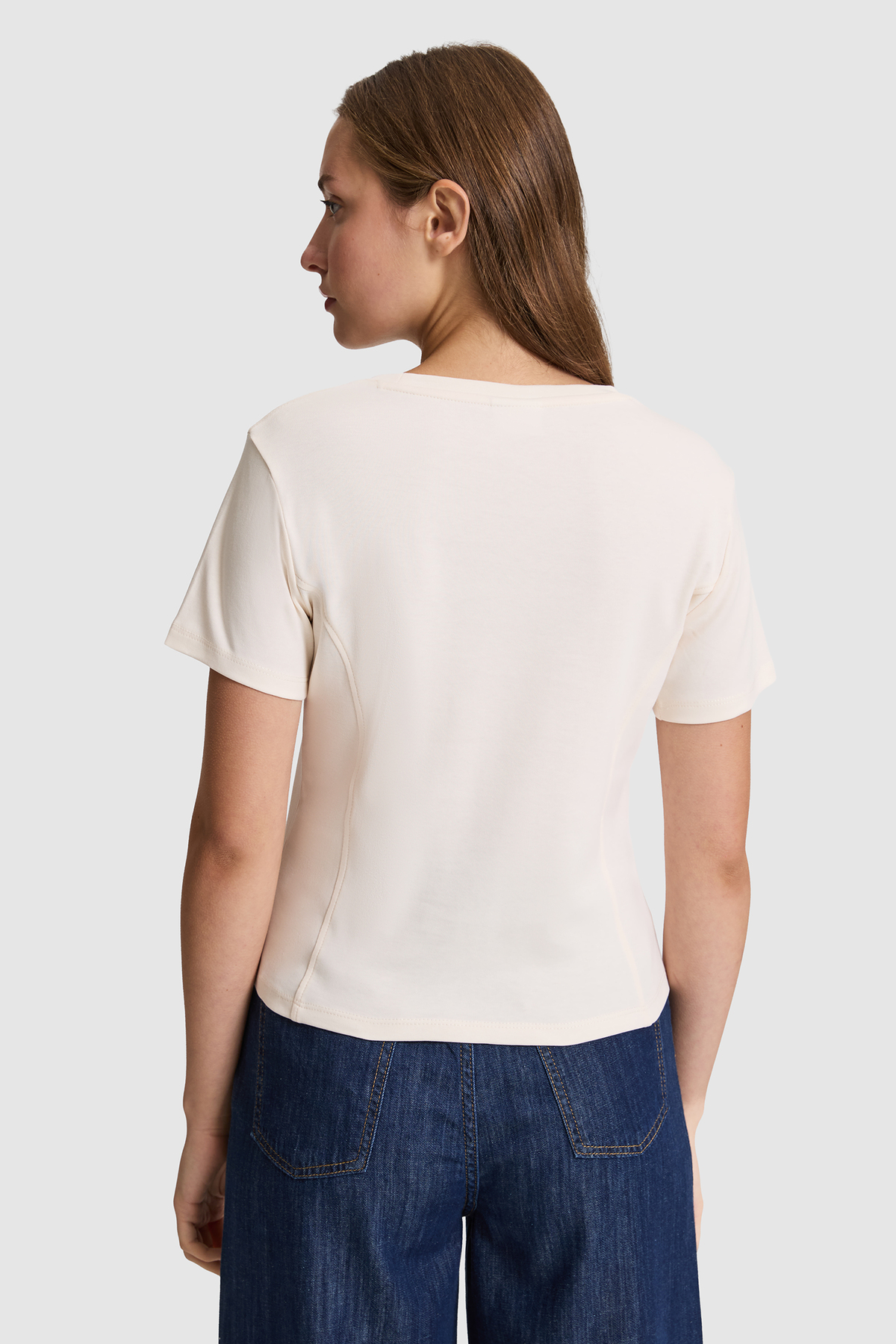 تی‌شرت زنانه U.S. Polo Assn. کرم مدل 50323462-VR071 — 5
