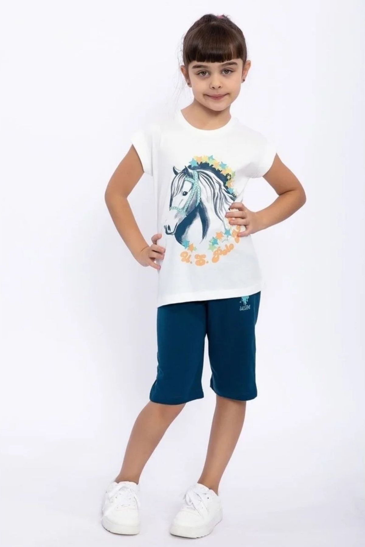 ست پیژامه دخترانه بچگانه آستین کوتاه U.S. Polo Assn. — 1