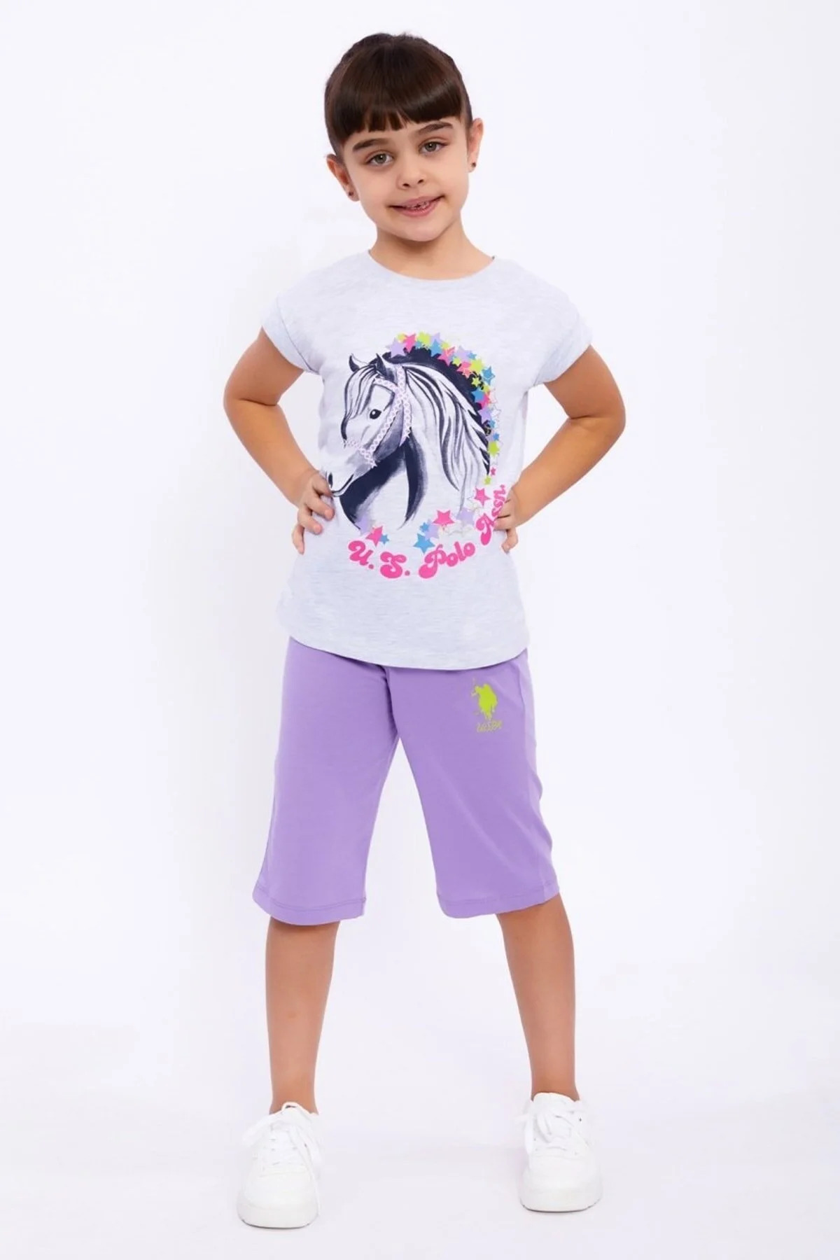 ست پیژامه دخترانه بچگانه آستین کوتاه U.S. Polo Assn. — 4