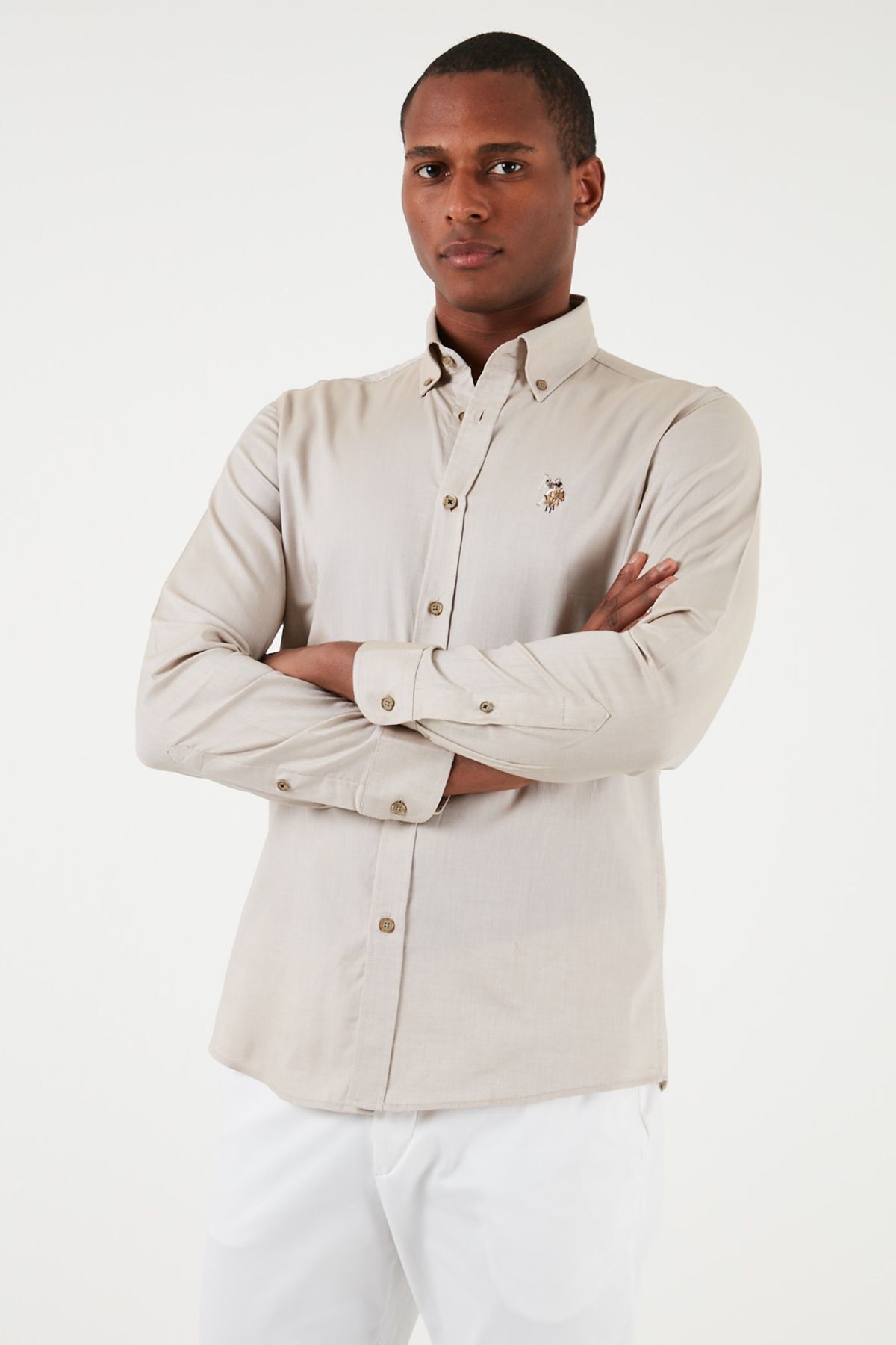 پیراهن مردانه نخی لوگودار U.S. Polo Assn. — 1