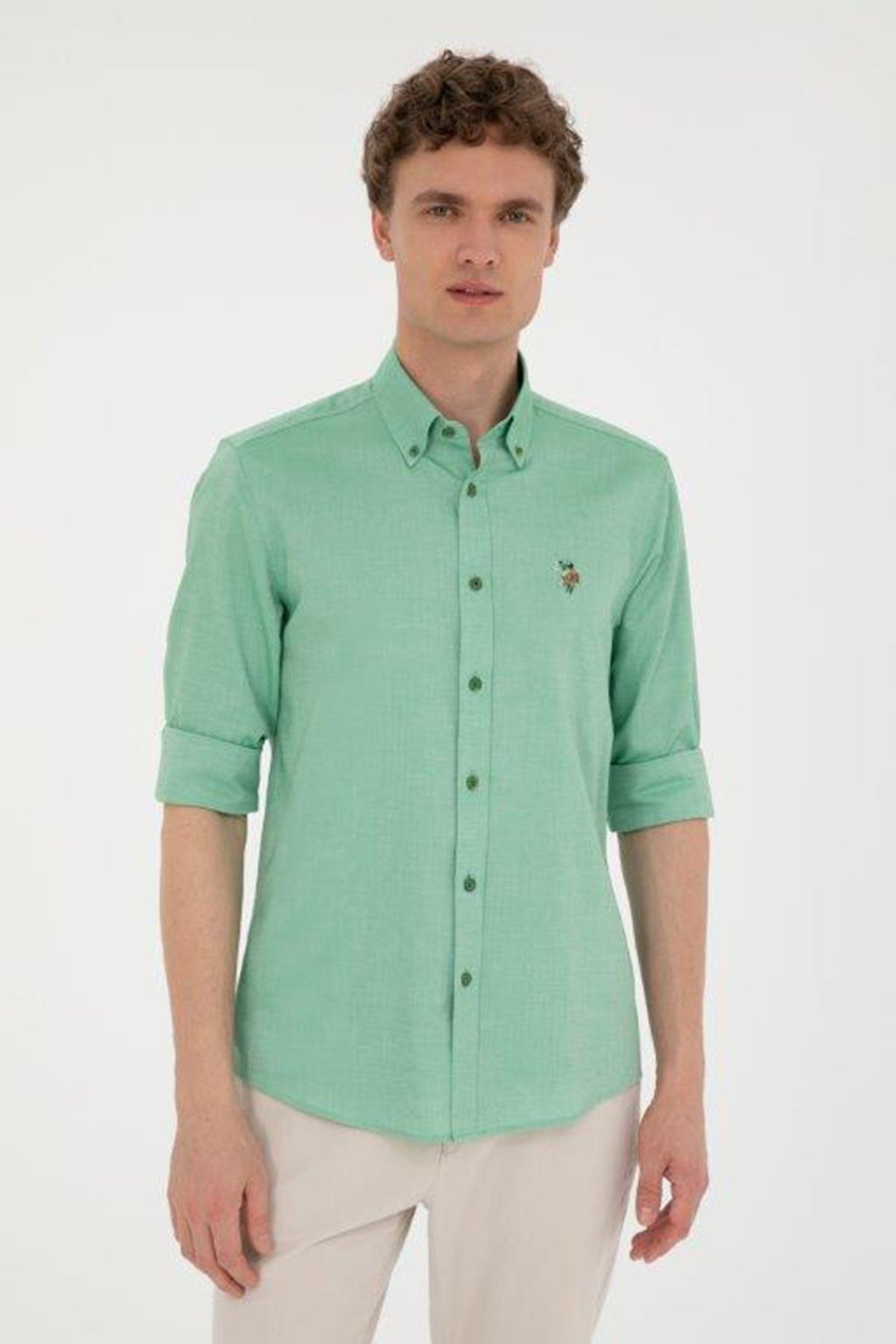 پیراهن مردانه نخی با لوگو U.S. Polo Assn. — 2