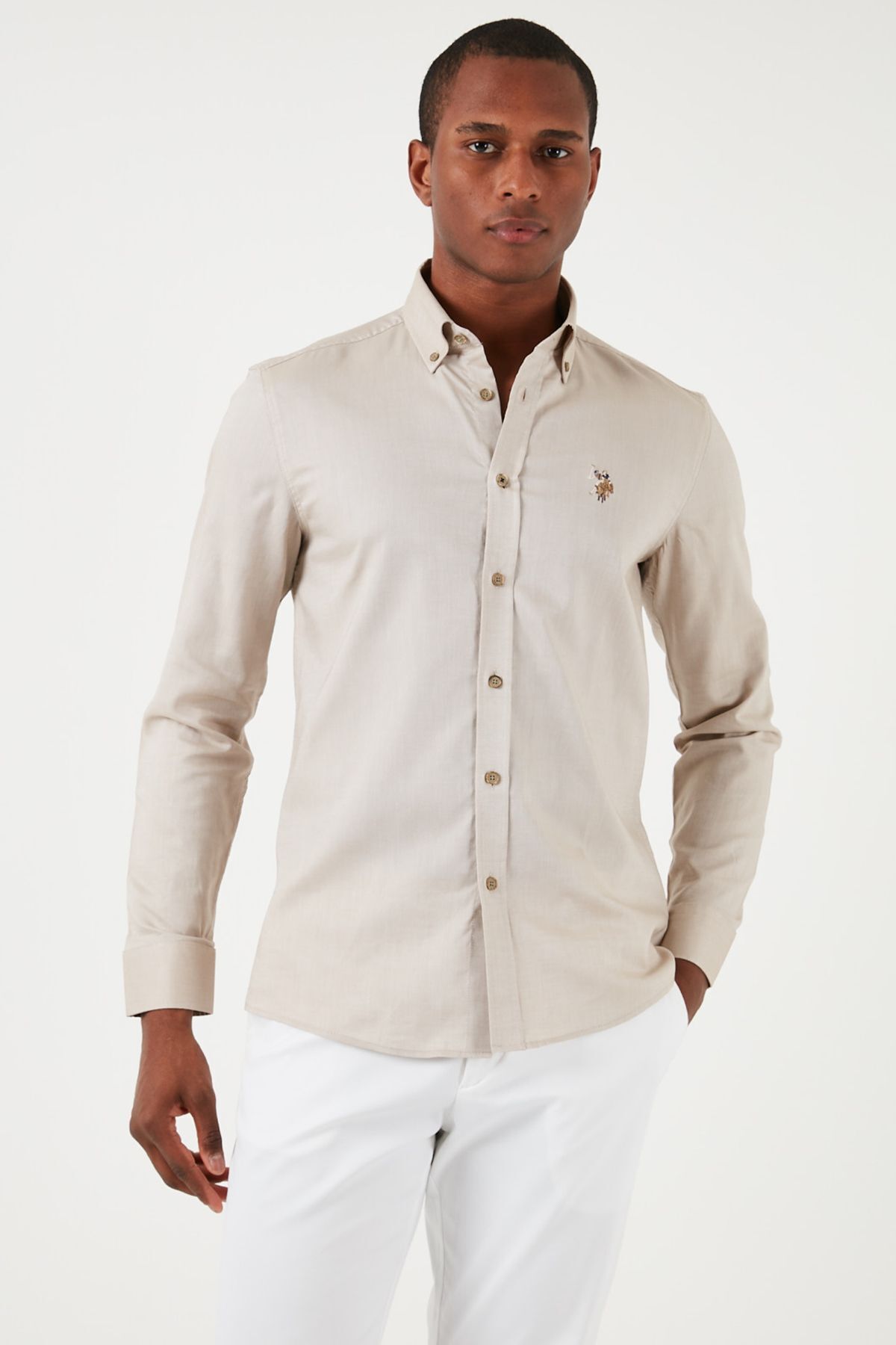 پیراهن مردانه نخی لوگودار U.S. Polo Assn. — 4