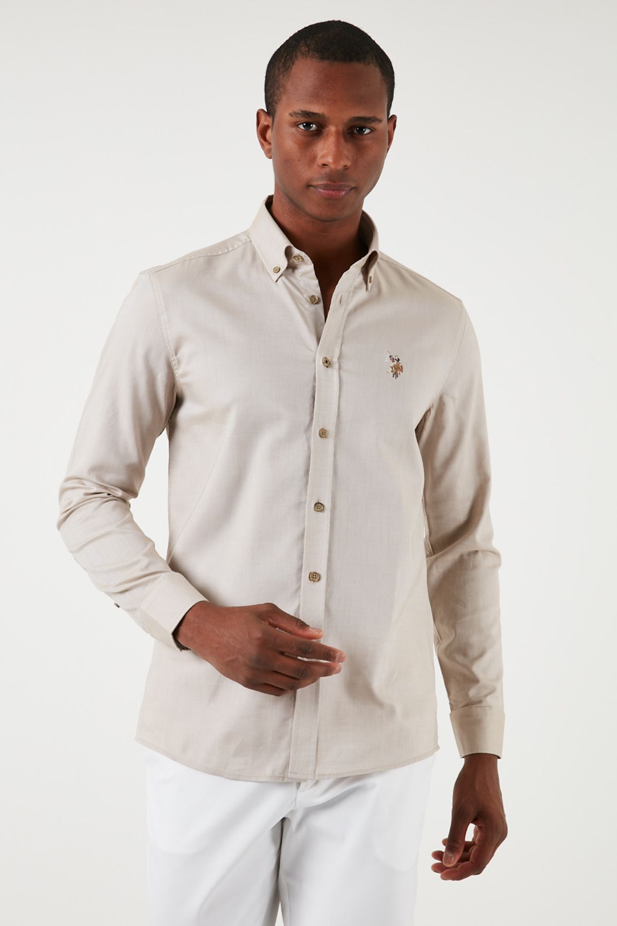 پیراهن مردانه نخی لوگودار U.S. Polo Assn. — 3