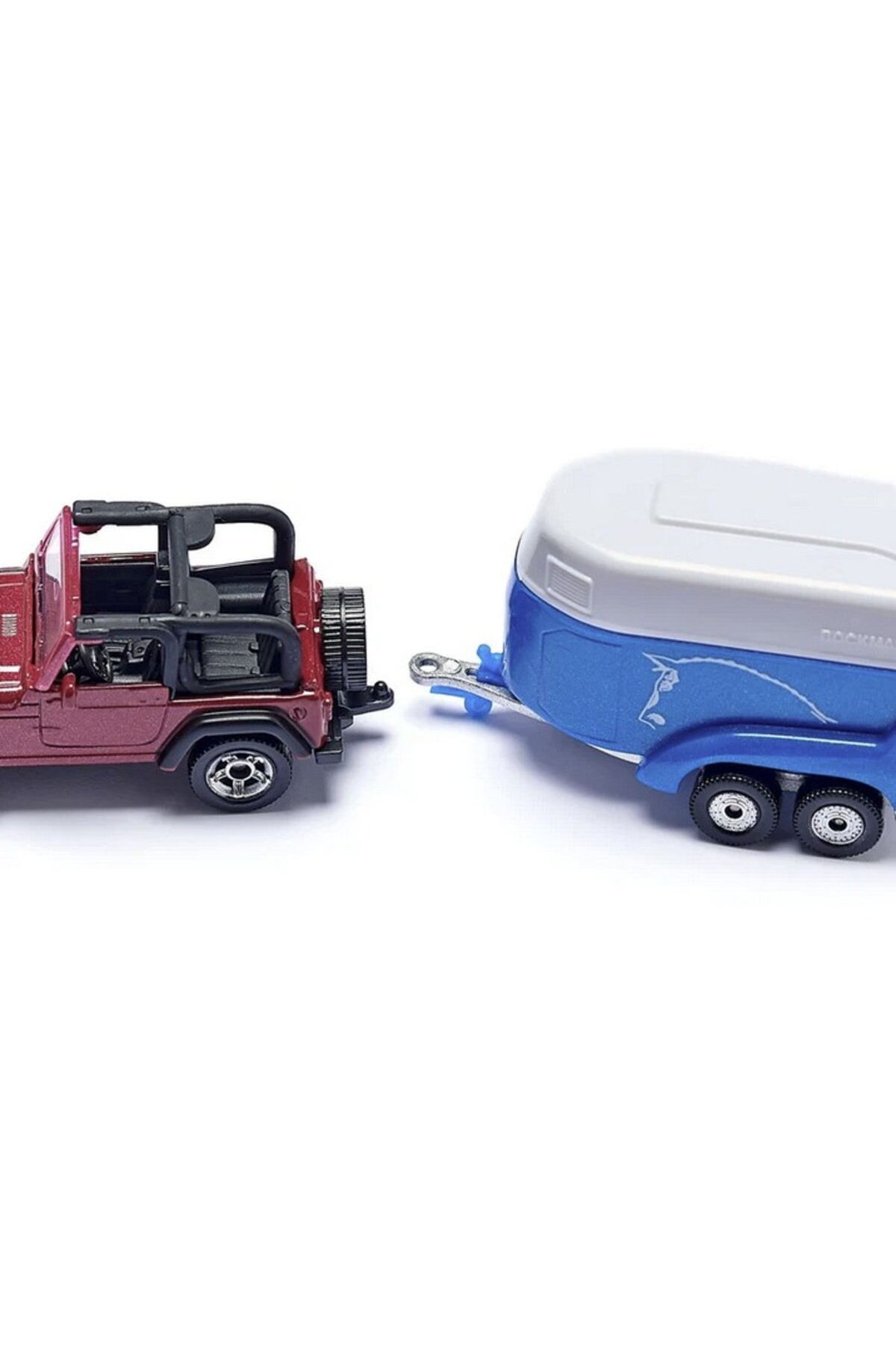 خودروی اسباببازی فلزی Siku1651 Jeep Wrangler4x4 با تریلر حمل اسب و فیگور اسب،۱۴.۶ سانتیمتر — 5