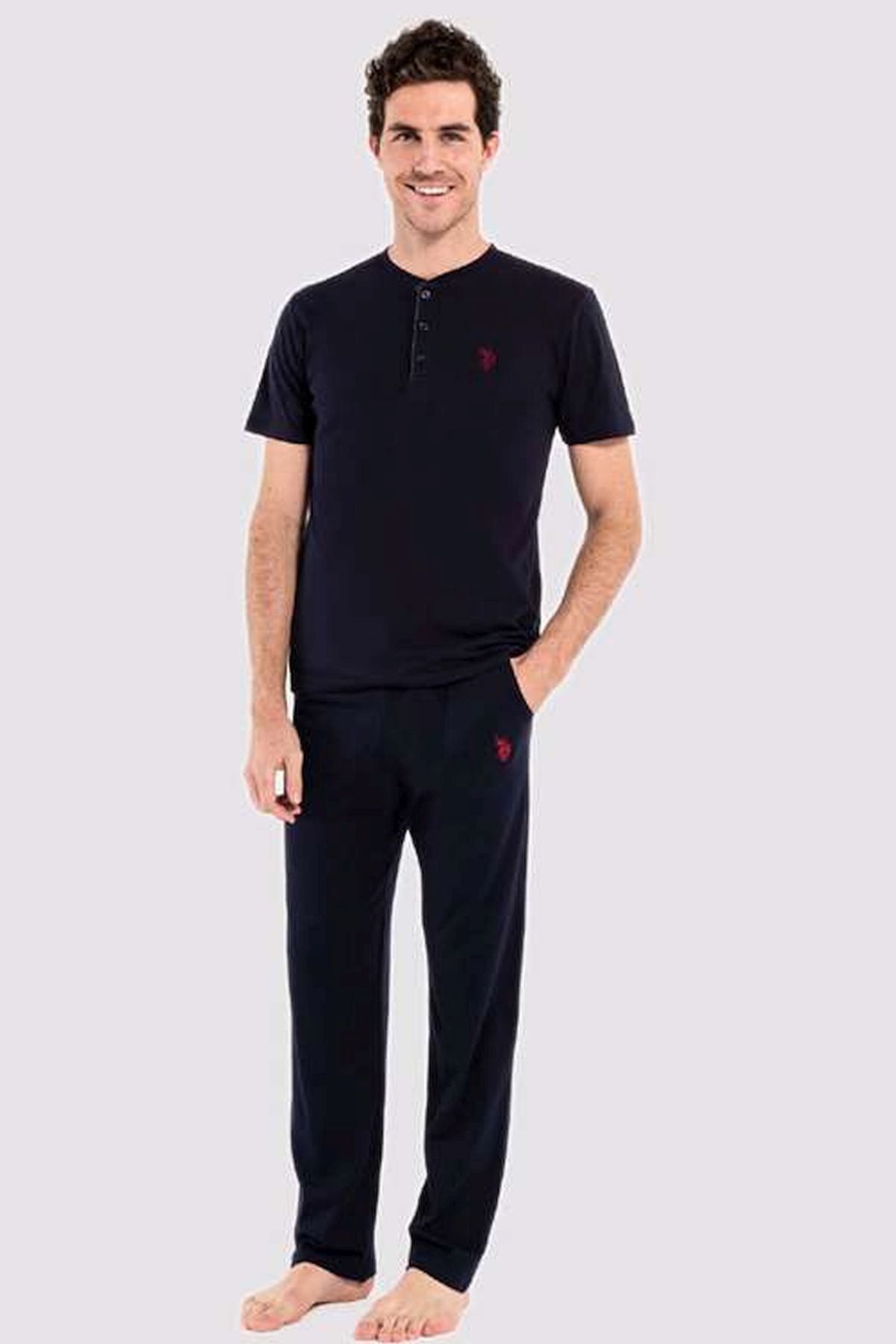 ست پیژامه ۳ تکه مردانه U.S. Polo Assn. مدل 12005 - سرمهای — 3