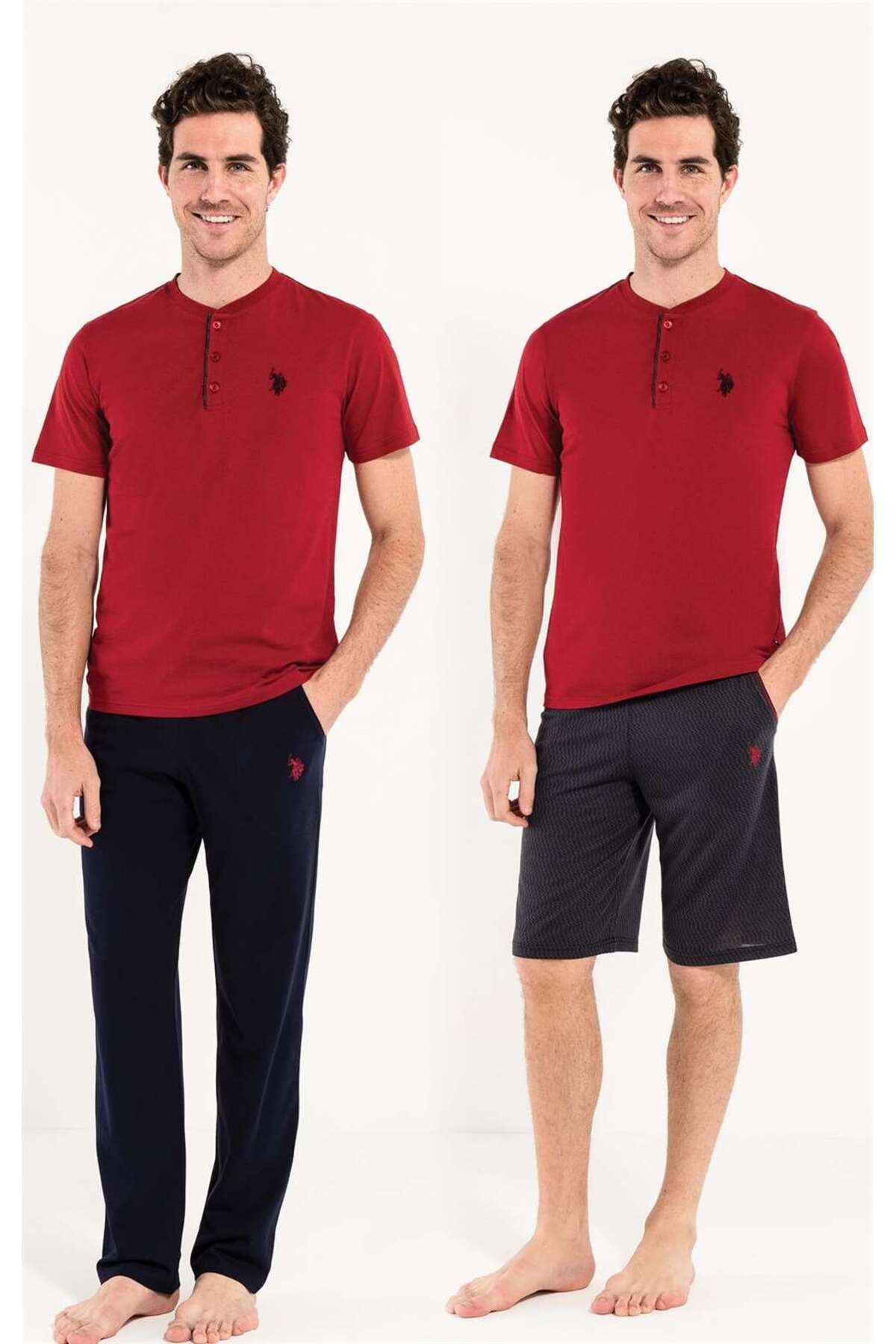 ست پیژامه ۳ تکه مردانه U.S. Polo Assn. مدل 12005 - سرمهای — 4