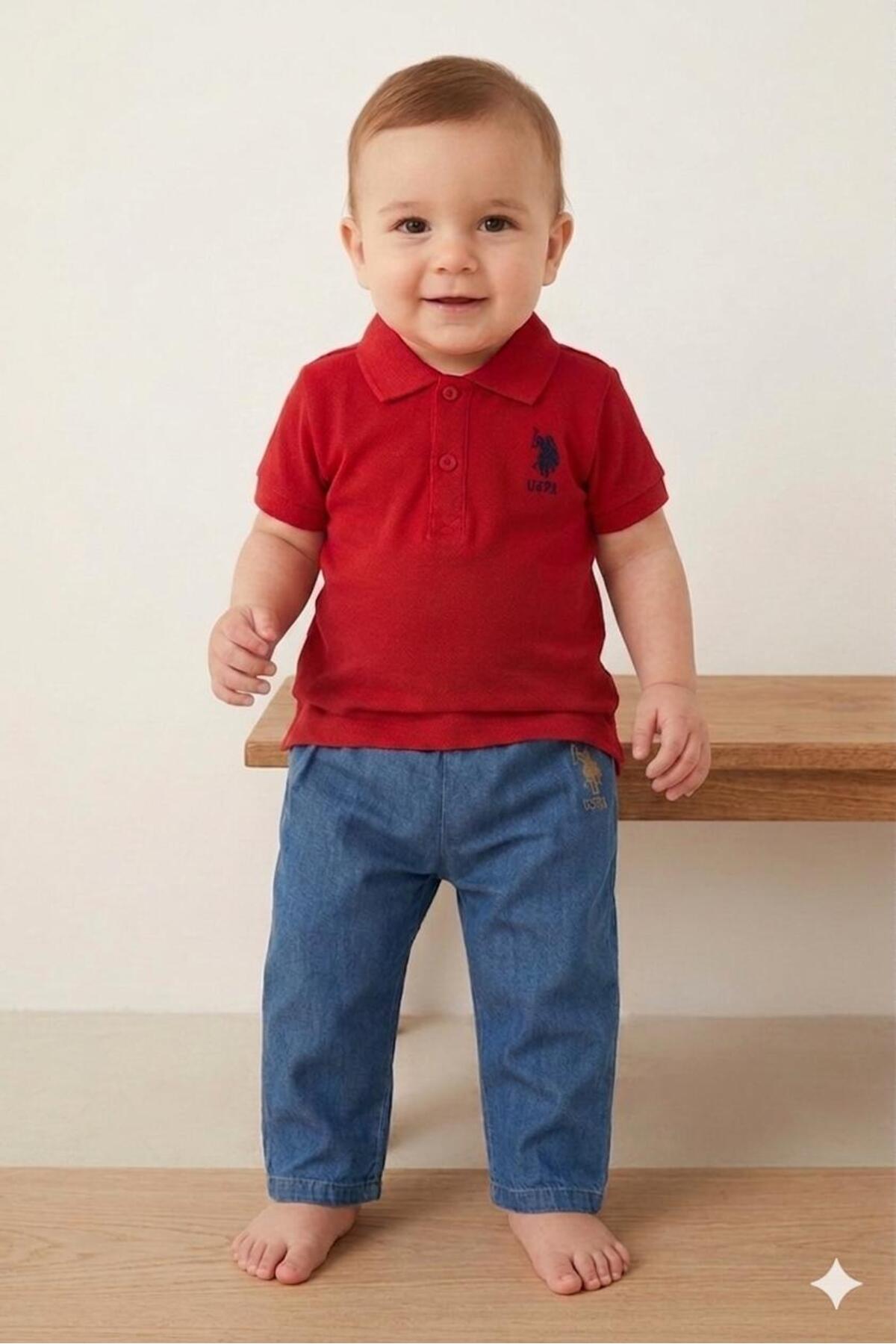 ست لباس بالا و پایین نوزاد پسر U.S. Polo Assn. — 1