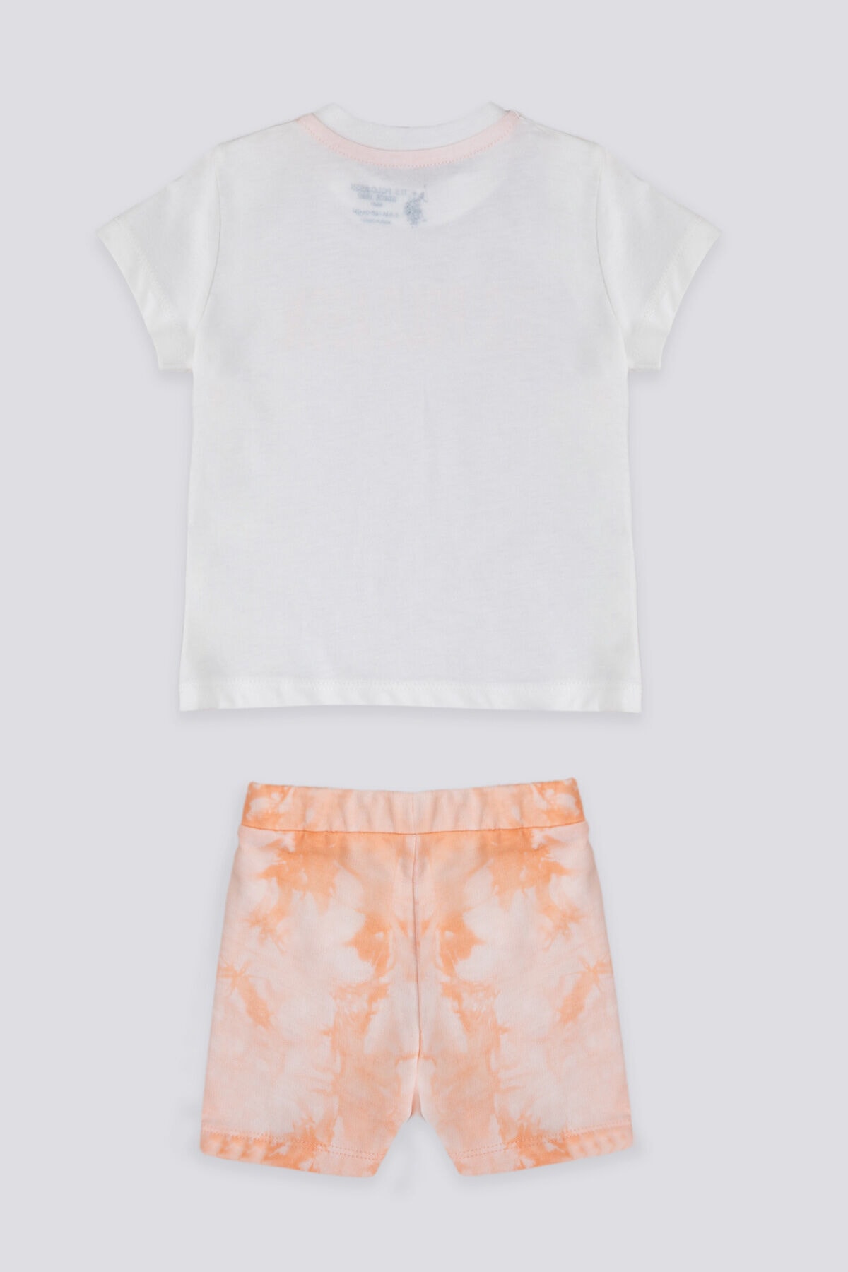 ست تیشرت و شلوارک نوزادی U.S. Polo Assn مدل Piquant Cream Salmon — 5