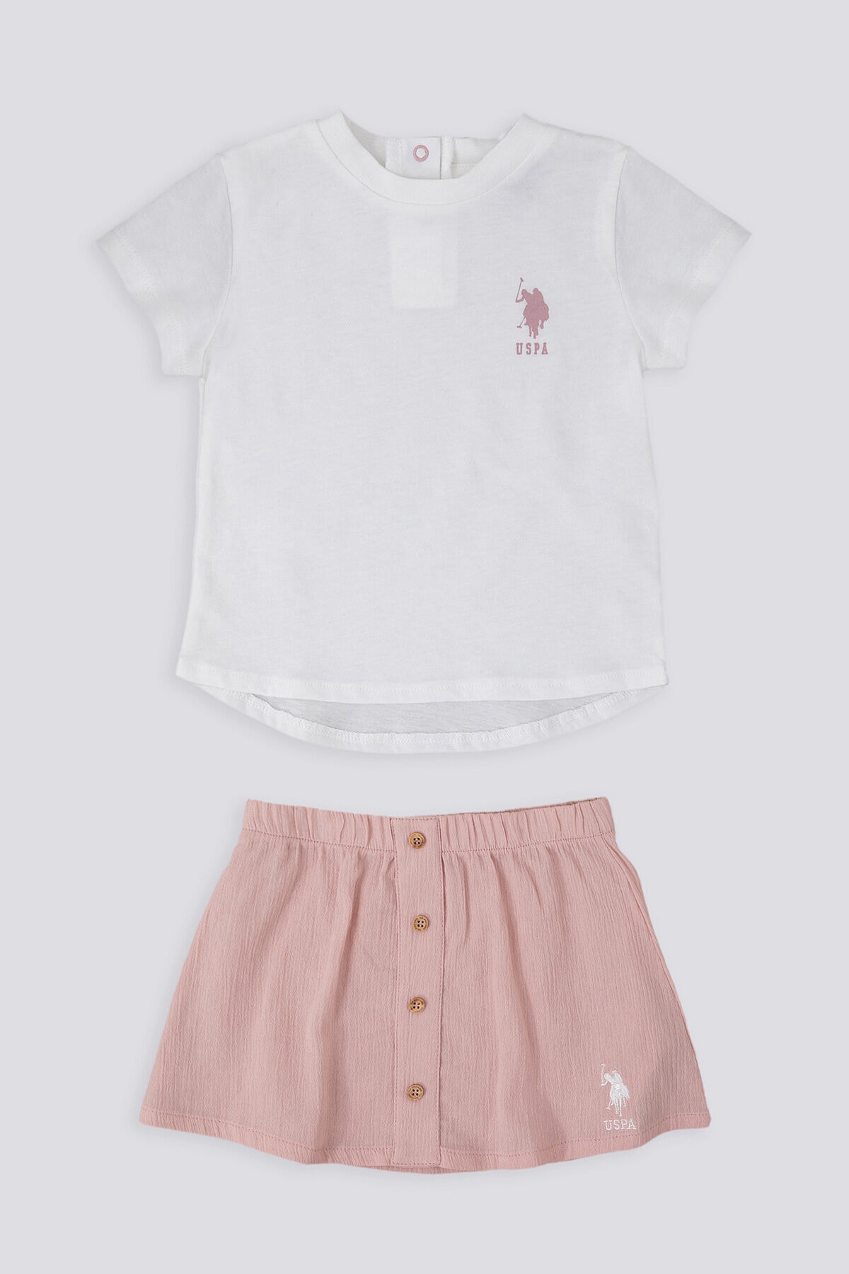 ست تی‌شرت و دامن نوزادی U.S. Polo Assn. مدل Sweet Creams — 1