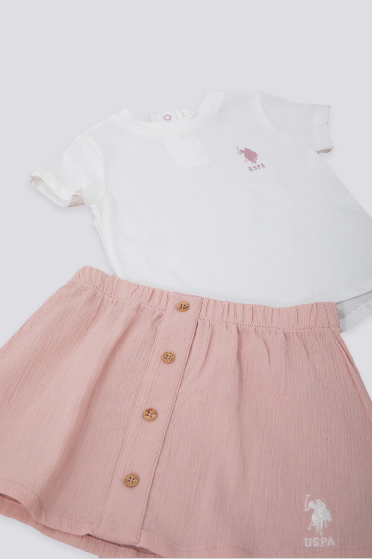 ست تی‌شرت و دامن نوزادی U.S. Polo Assn. مدل Sweet Creams — 2